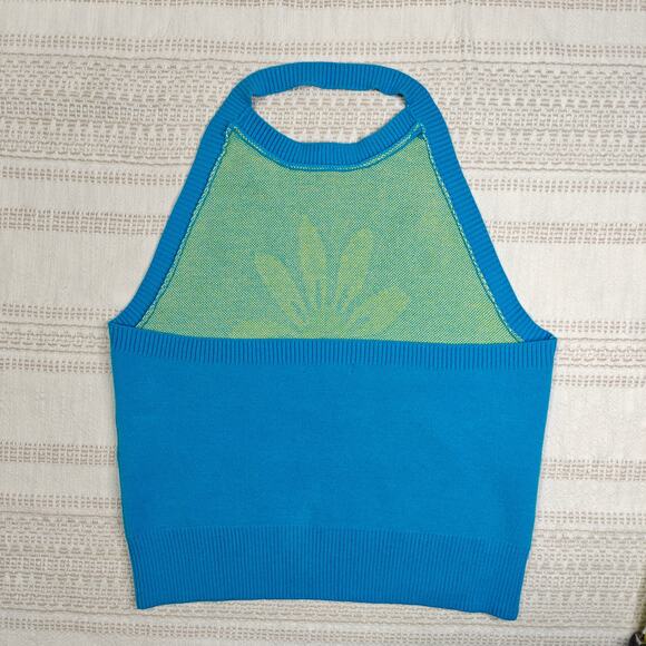 MM by My Michelle Blue Daisy Sweater Tank Top XL Knit Retro Y2K Style NEW Cute - Picture 2 of 6